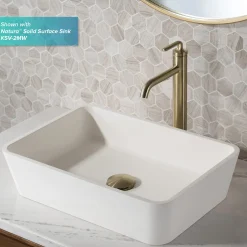 Single Handle Vessel Bathroom Faucet with Pop-Up Drain in Brushed Gold (2-Pack)