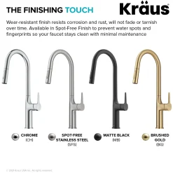 Tall Modern Pull-Down Single Handle Kitchen Faucet in Spot Free Stainless Steel