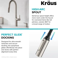 Tall Modern Pull-Down Single Handle Kitchen Faucet in Matte Black