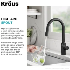 Touchless Sensor Pull-Down Single Handle Kitchen Faucet in Matte Black