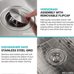21" Undermount 16 Gauge Stainless Steel Single Bowl Kitchen Sink