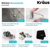32" Undermount Kitchen Sink w/ Bolden Commercial Pull-Down Faucet and Soap Dispenser in Chrome