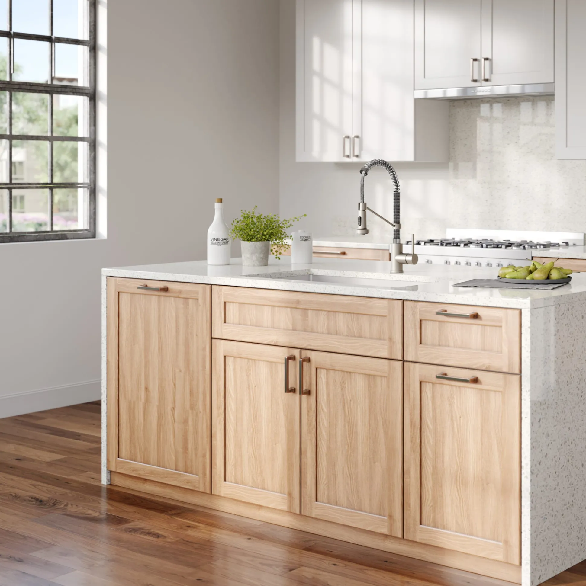 30" Undermount Kitchen Sink w/ Bolden Commercial Pull-Down Faucet and Soap Dispenser in Stainless Steel/Chrome