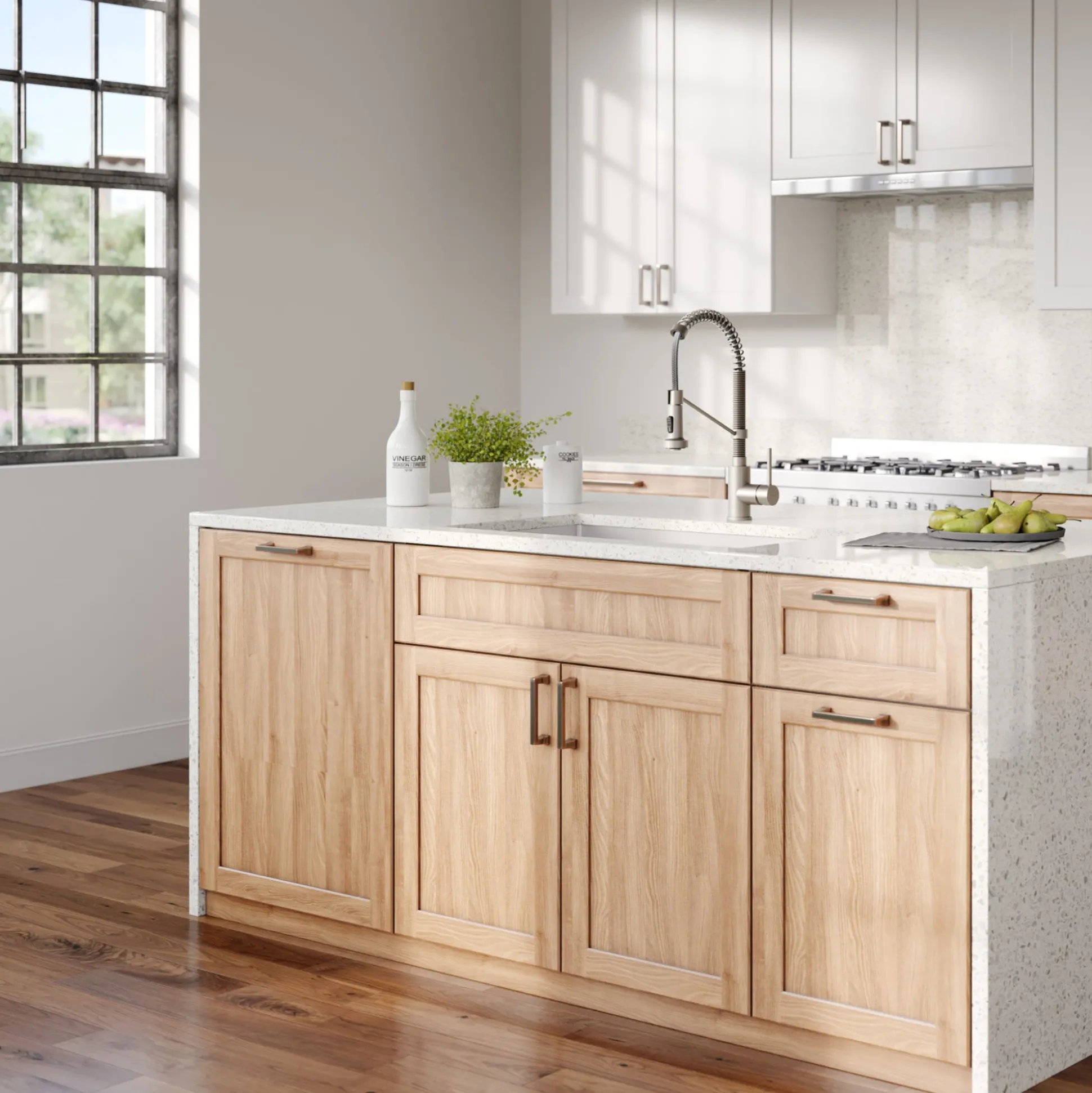 30" Undermount Kitchen Sink w/ Bolden Commercial Pull-Down Faucet and Soap Dispenser in Stainless Steel