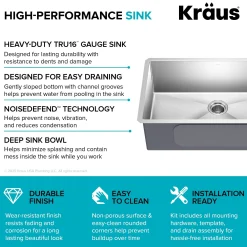 32" Undermount Single Bowl 16 Gauge Stainless Steel Kitchen Sink