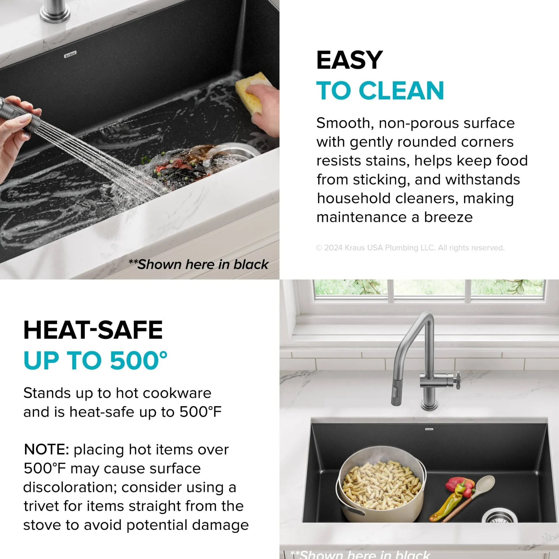 32” Undermount Single Bowl Granite Kitchen Sink in Grey
