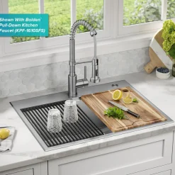 Workstation 28” Drop-In / Undermount 18 Gauge Stainless Steel Single Bowl Kitchen Sink with Accessories