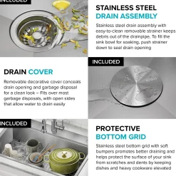 Workstation 33" Dual Mount 18 Gauge Stainless Steel 50/50 Double Bowl Kitchen Sink with Accessories