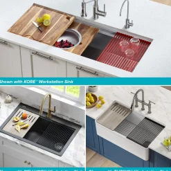 Workstation Multipurpose Over Sink Roll-Up Dish Drying Rack in Aqua